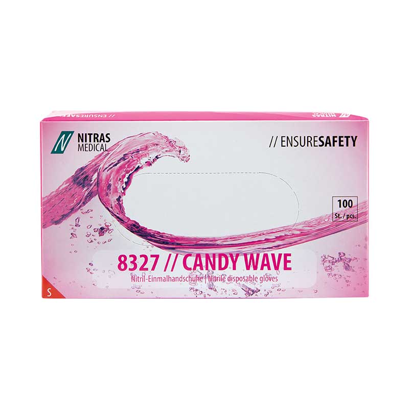 Nitras Nitril Candy Wave puderfrei Größe S (100 Stück)