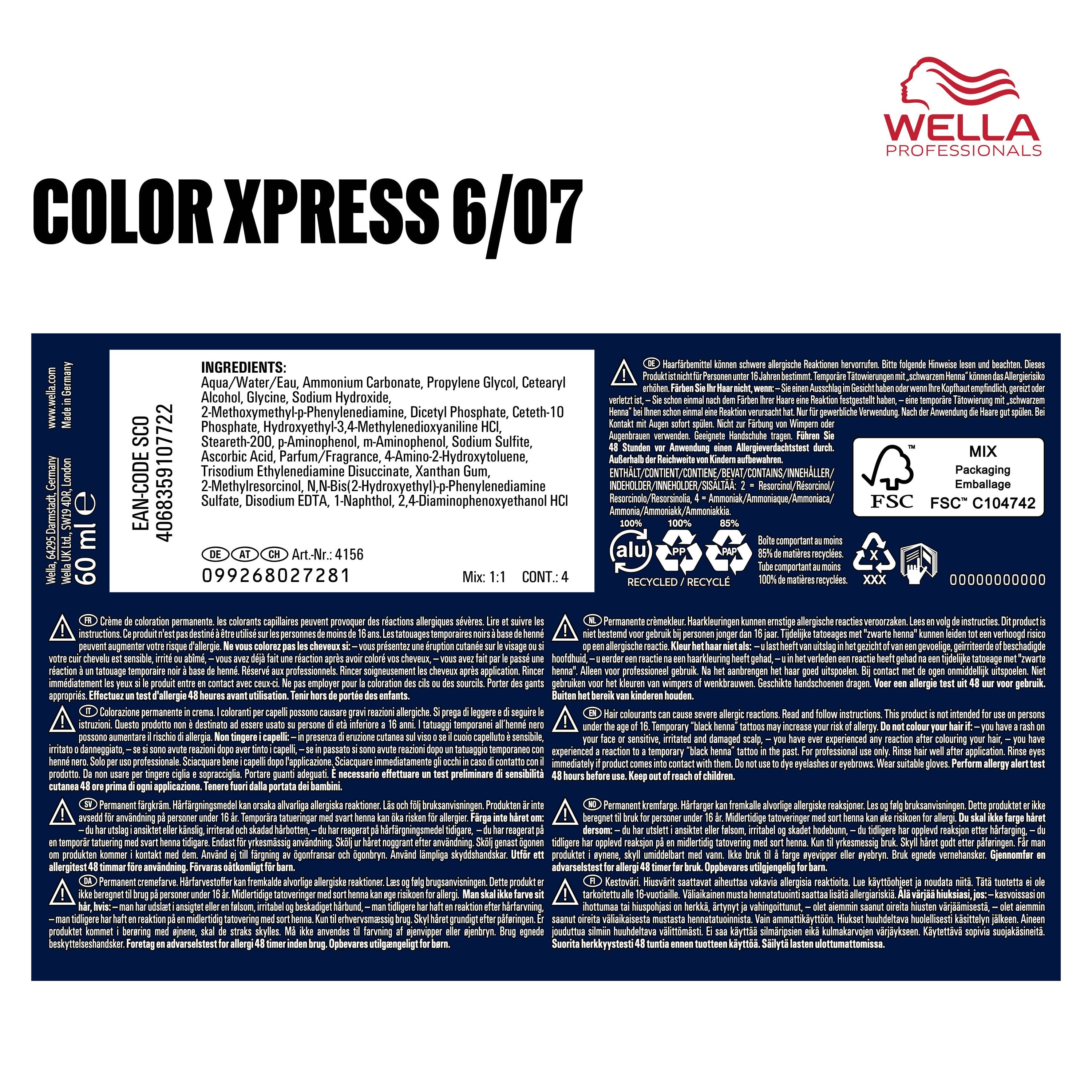 Wella Professional Color Xpress 6/07 dunkelblond natur-braun (60 ml)