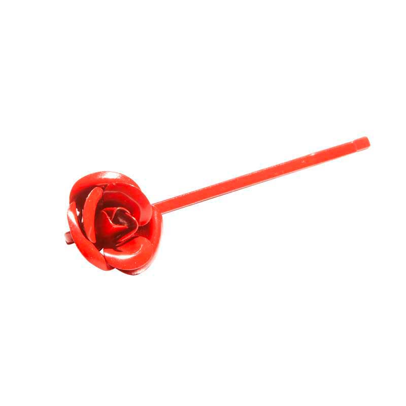 Mex pro Hair Haarklammer Rot mit Blume (3 Stück)