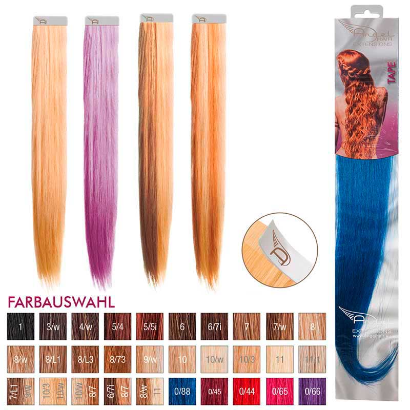 Angel Hair Tape Extension 0/88 Blau (4 Stück)