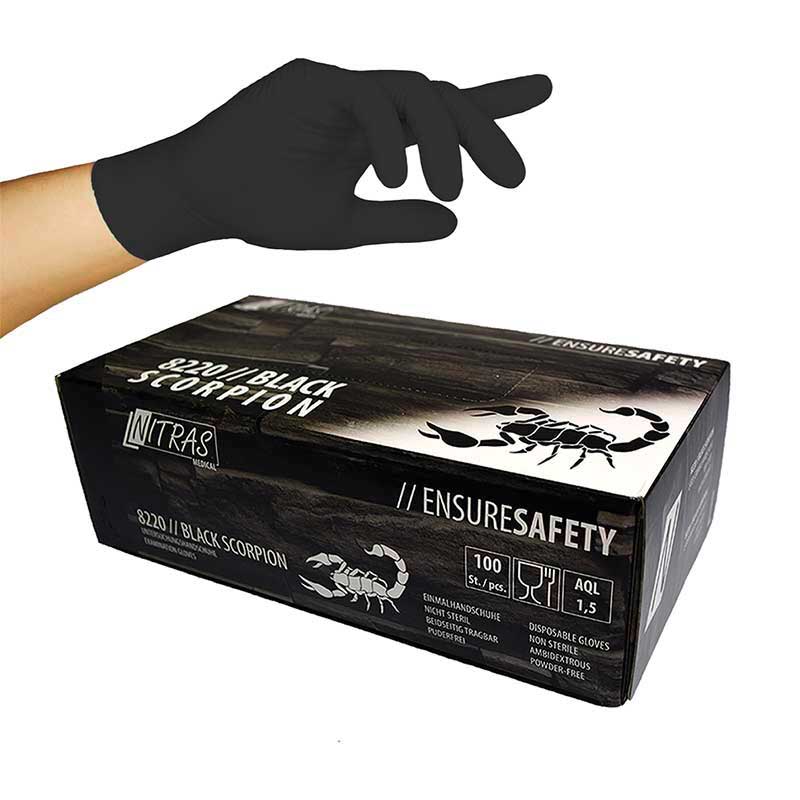 Nitras Black Scorpion Latex puderfrei Größe M (100 Stück)