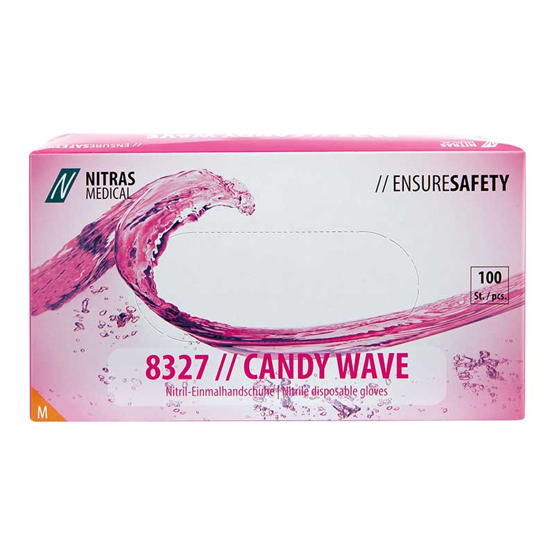 Nitras Nitril Candy Wave puderfrei Größe M (100 Stück)