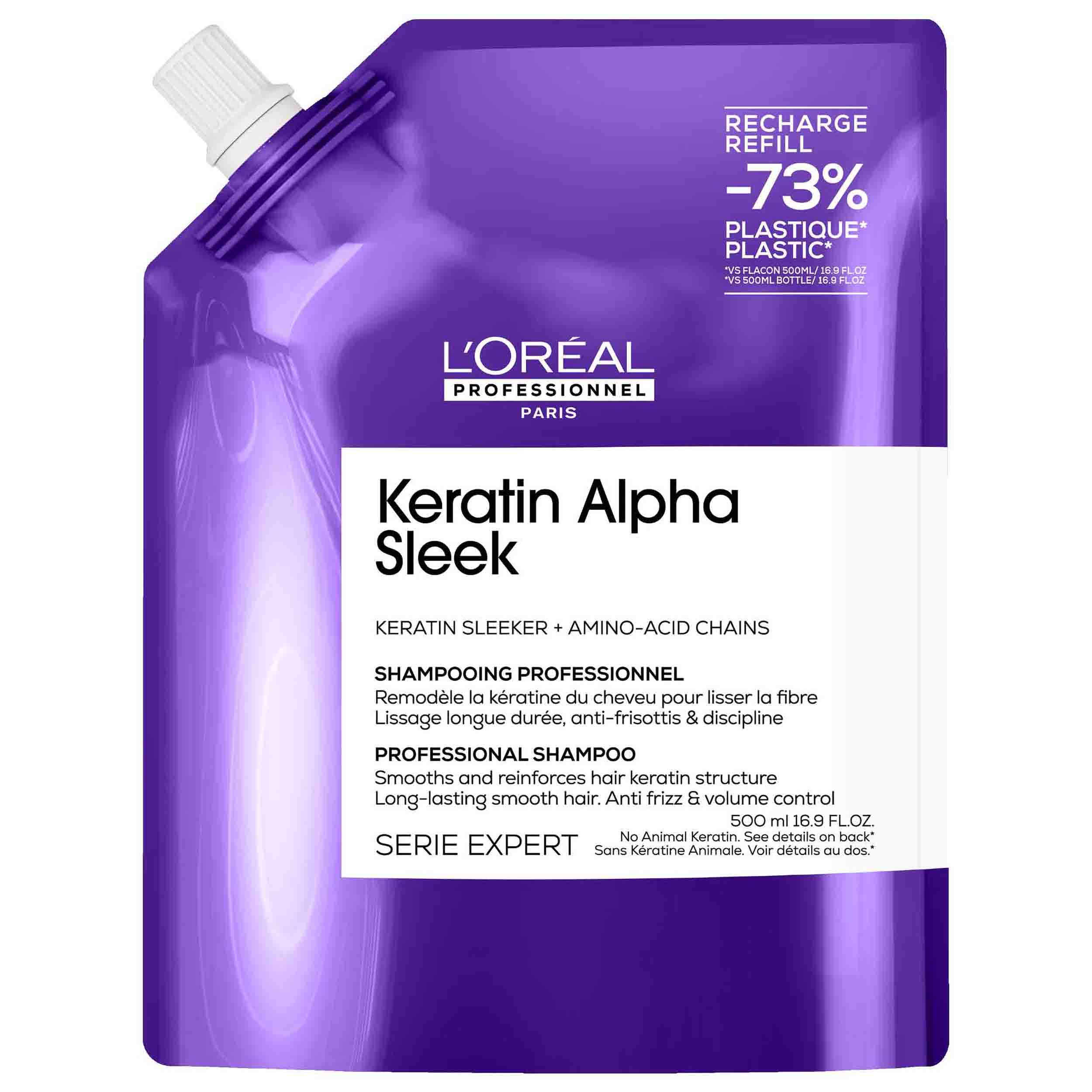 L'Oréal Professionnel Série Expert Keratin Alpha Sleek Shampoo Refill (500 ml)
