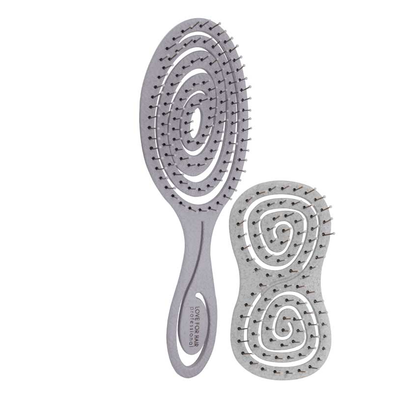 LOVE FOR HAIR Yoga Brush Duo - Grau