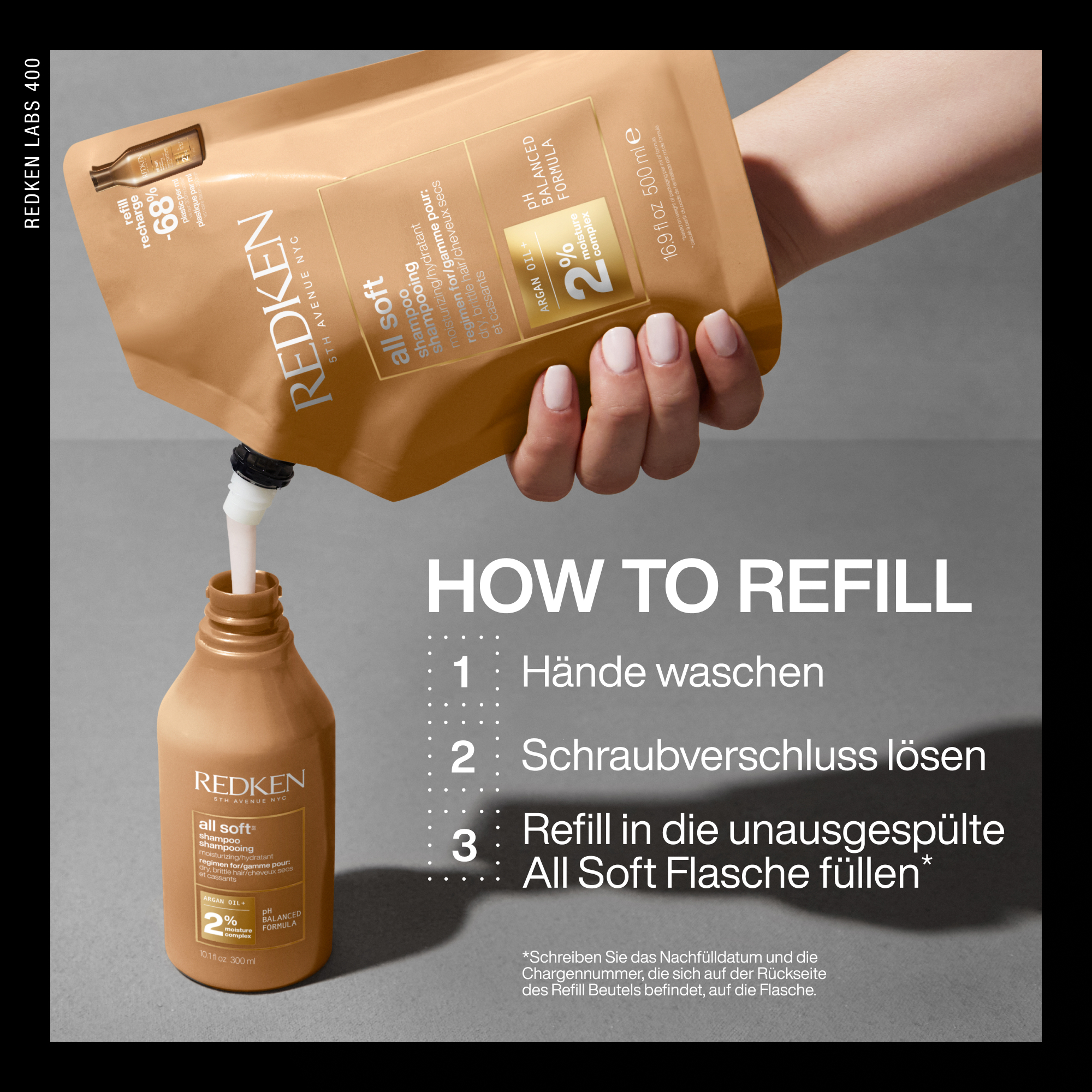 Redken All Soft Shampoo Refill Pouch (500 ml)