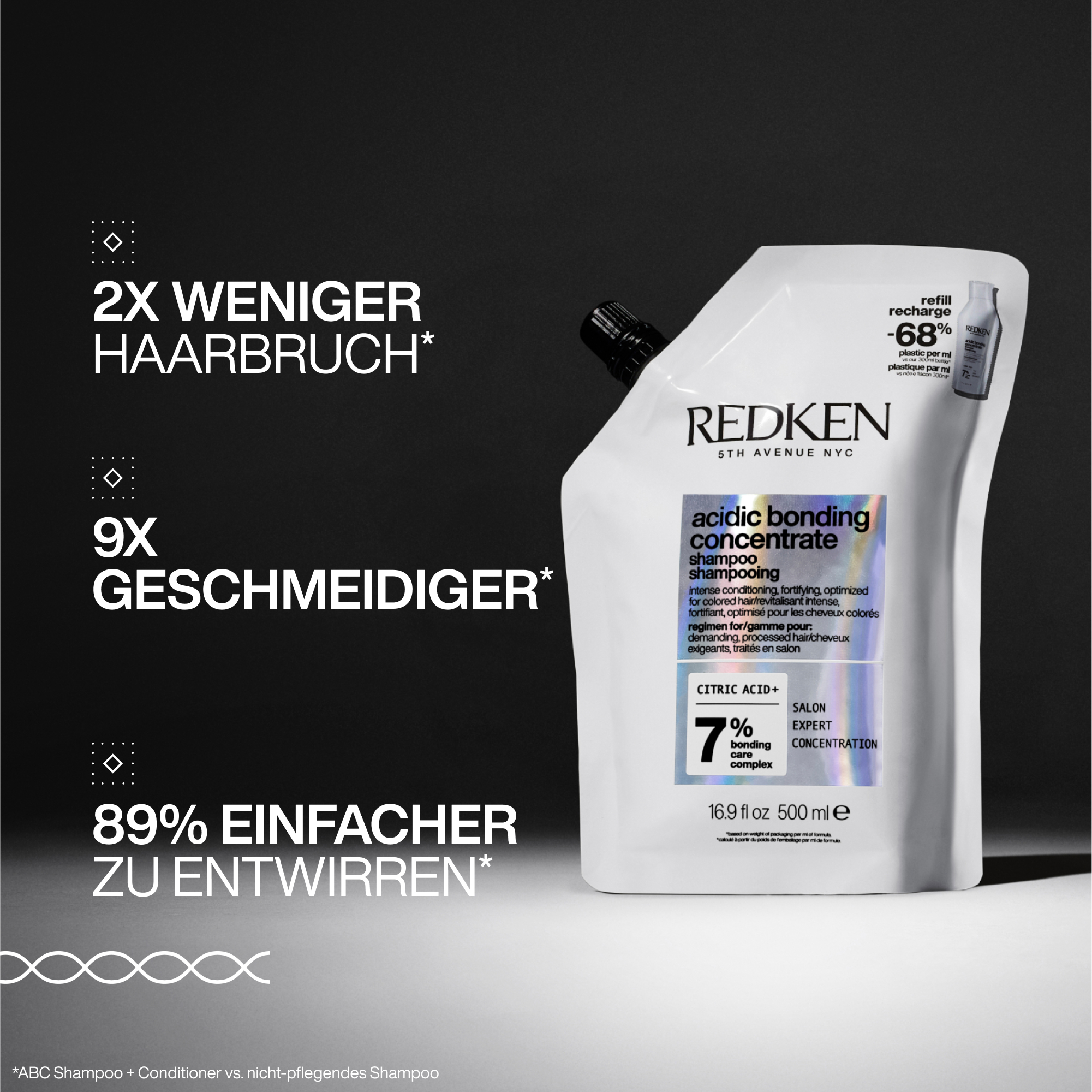 Redken Acidic Bonding Concentrate Shampoo Refill Pouch (500 ml)