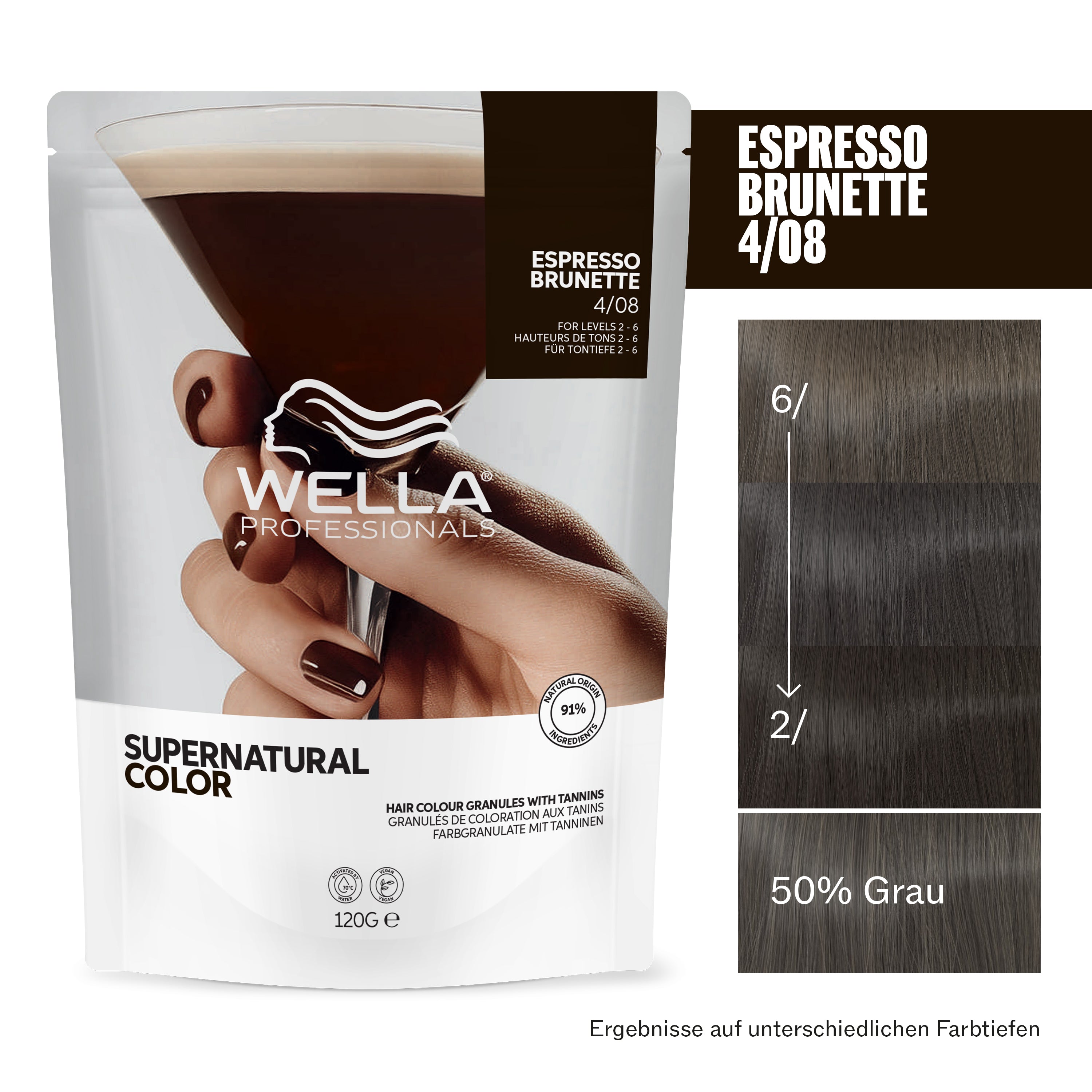 Wella Professionals Supernatural Color 4/08 Espresso Brunette (120 g)