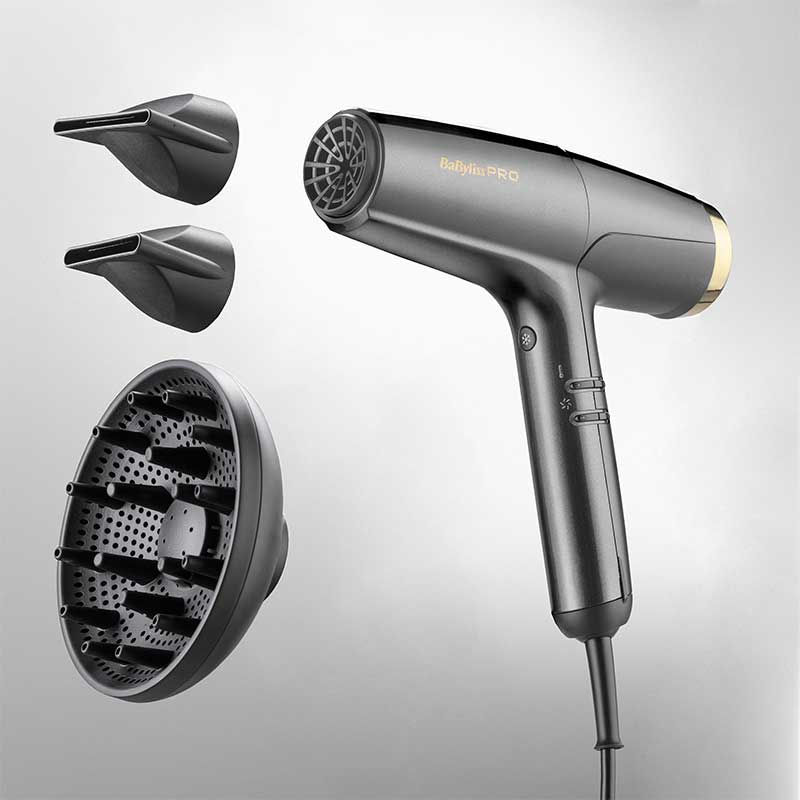 BaByliss Highspeed Haartrockner Falco Grau/Gold