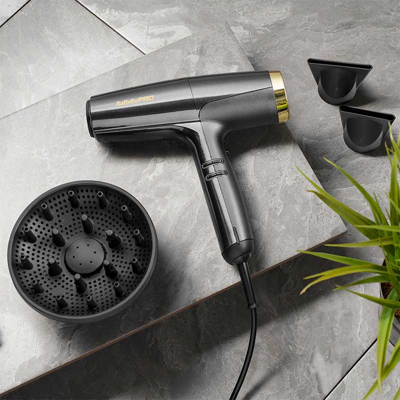 BaByliss Highspeed Haartrockner Falco Grau/Gold