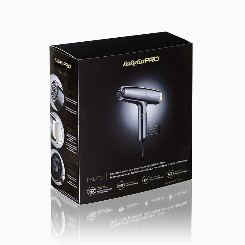 BaByliss Highspeed Haartrockner Falco Grau/Gold